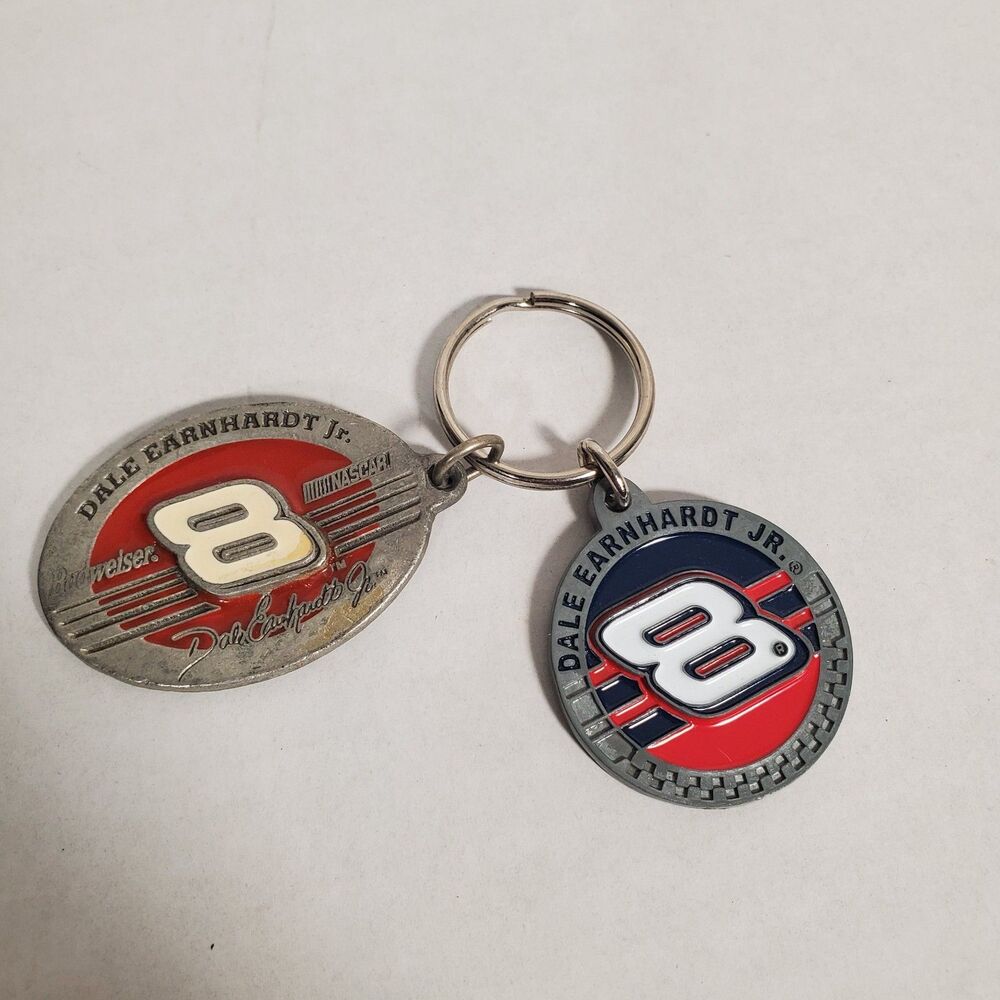 Dale Earnhardt Jr NASCAR Keychains Lot of 2 Budweiser‎ #8 Collectible Vintage